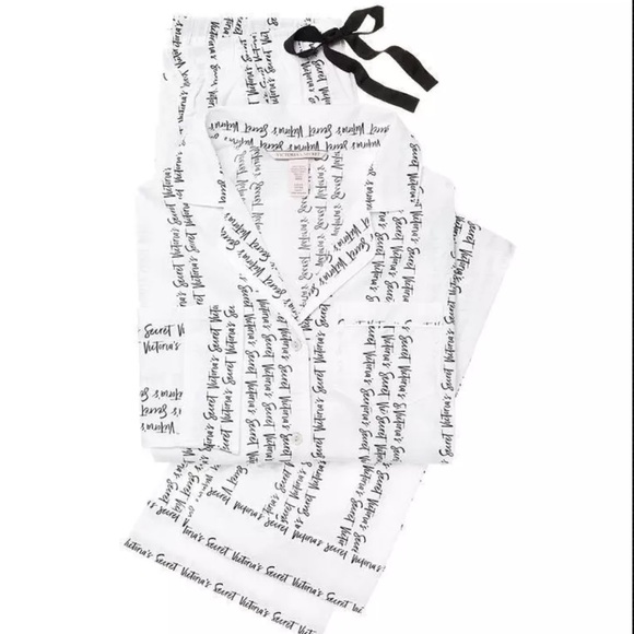 Victoria’s Secret pajama set white signature print - Picture 2 of 3